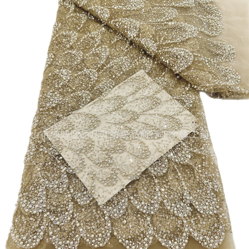 Tejido de cuentas industria pesada BEADS LACE Europa América Medio Oriente África Moda vestido de tela de cena Tejido de cuentas image 6