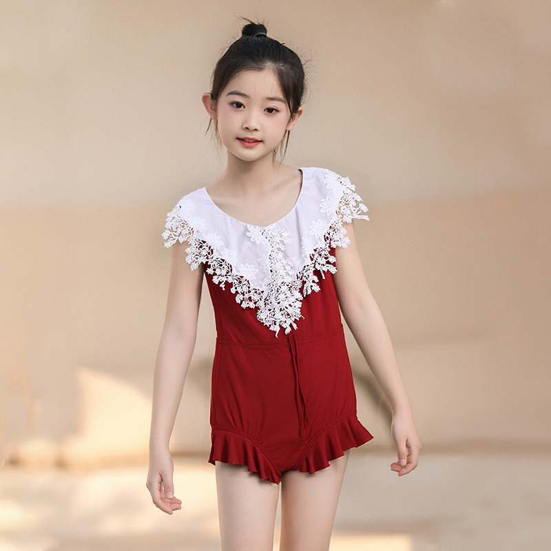2025 traje de baño de una pieza para niños de estilo caliente liquidación gran promoción de secado rápido cómodo traje de baño de encaje de moda para niñas