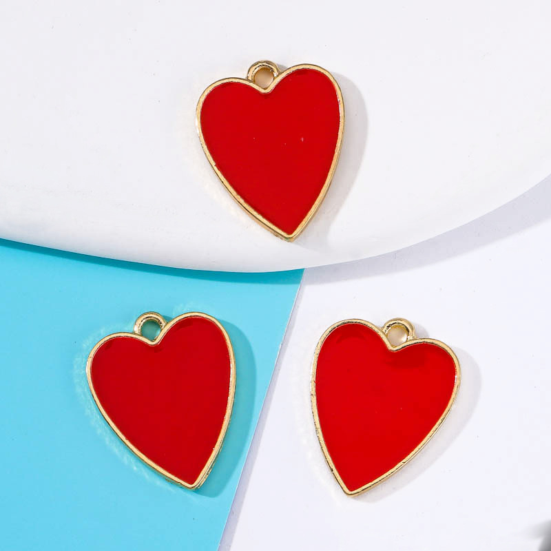Pendant Jewelry Making Type 20 PCS/Package Alloy Multicolor Heart Shape Pendant DIY Ornament Accessories Bracelets Earrings