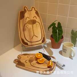 韩风实木猫咪菜板博主同款可爱动物厨房家用蔬菜水果砧板摆拍托盘