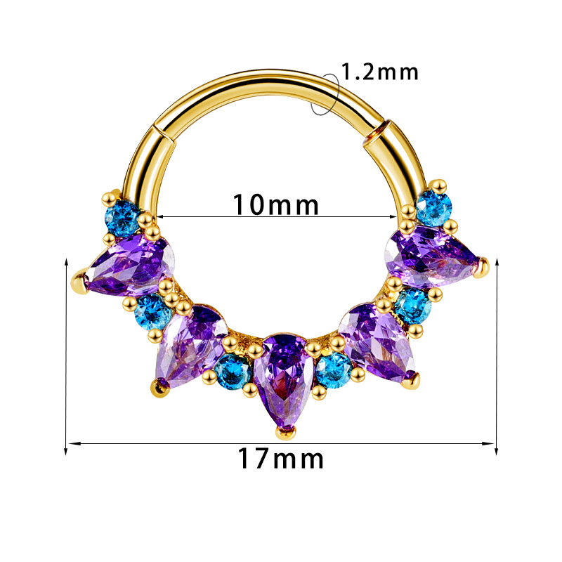 Silver pointed spike labret stud material detail