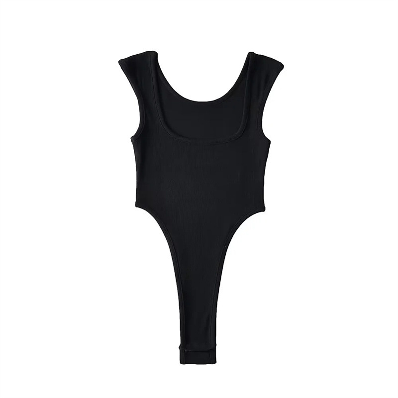 Europa y América sexy ins cuello cuadrado de moda chaleco otoño nuevo estilo desgaste interior 22 años color sólido Delgado mono sin mangas para las mujeres image 7