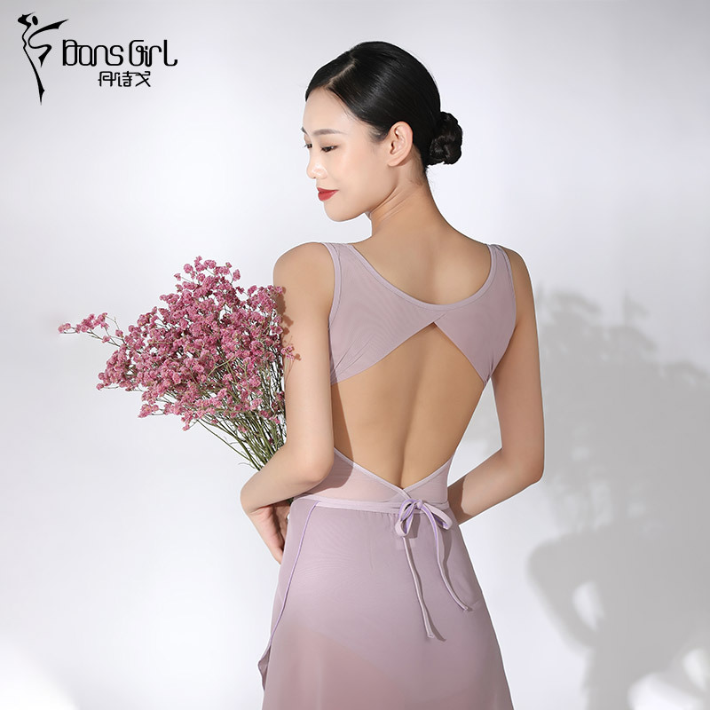 Danshige Ballet Dance Costume Performance Leotard Gymnastics Suit Adult Female Teacher One-Piece Yoga Outfit Patchwork Style