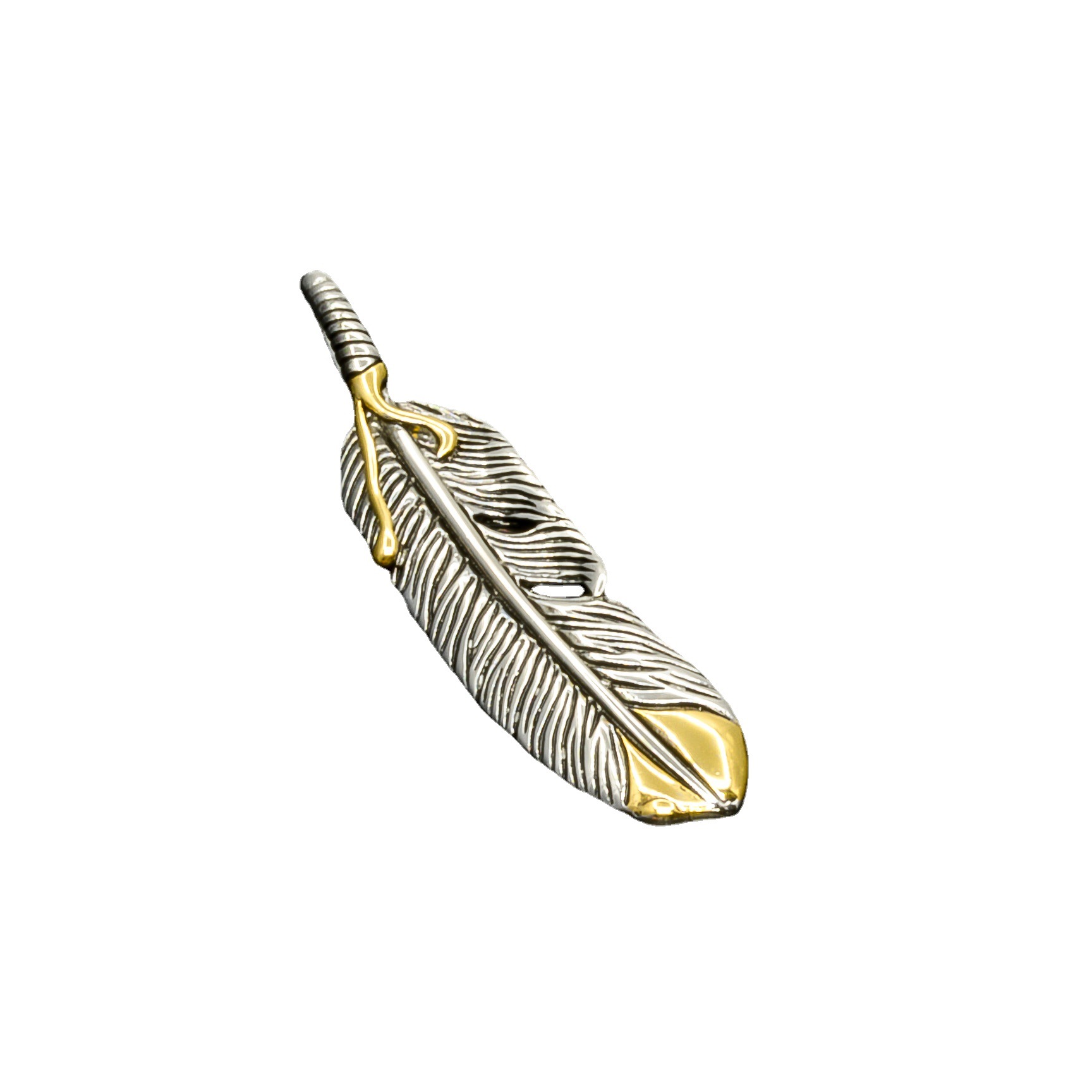 Personalized Stainless Feather Necklace, Star Style, Cool Couple, Titanium Steel Pendant Set_voghion.com