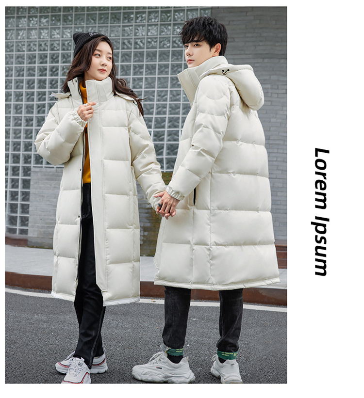Longline Down Jacket For Men And Women Winter Thickened Coat_voghion.com