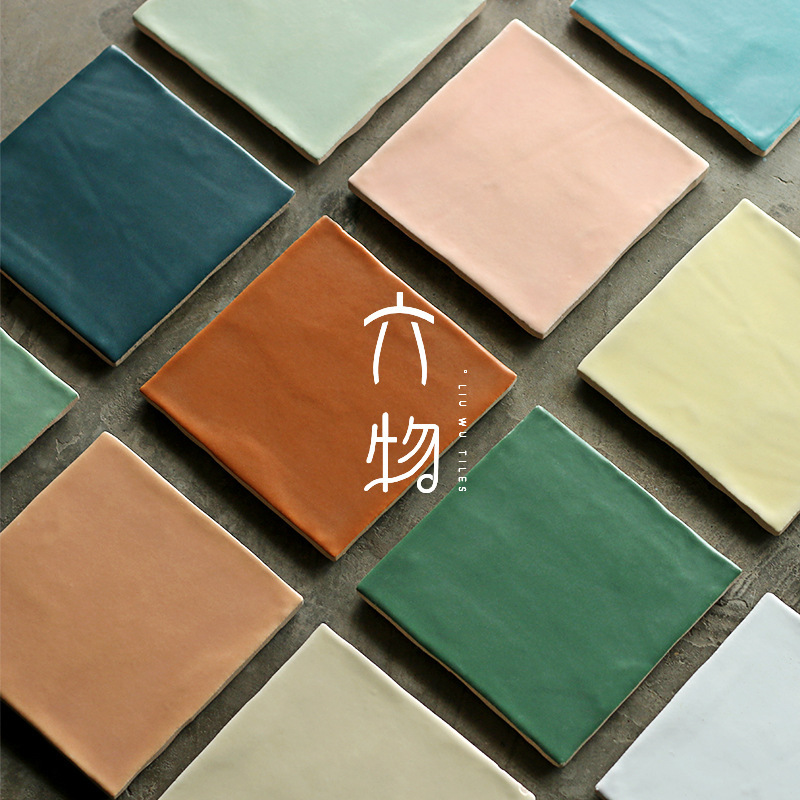 Ins Vintage Handmade Brick Homestay Design Tile Morandi Solid Color Small Square Brick Bathroom Kitchen Wall Tile Ins Vintage Handmade Brick Homestay Design Tile Morandi Solid Color Small Square Brick Bathroom Kitchen Wall Tile
