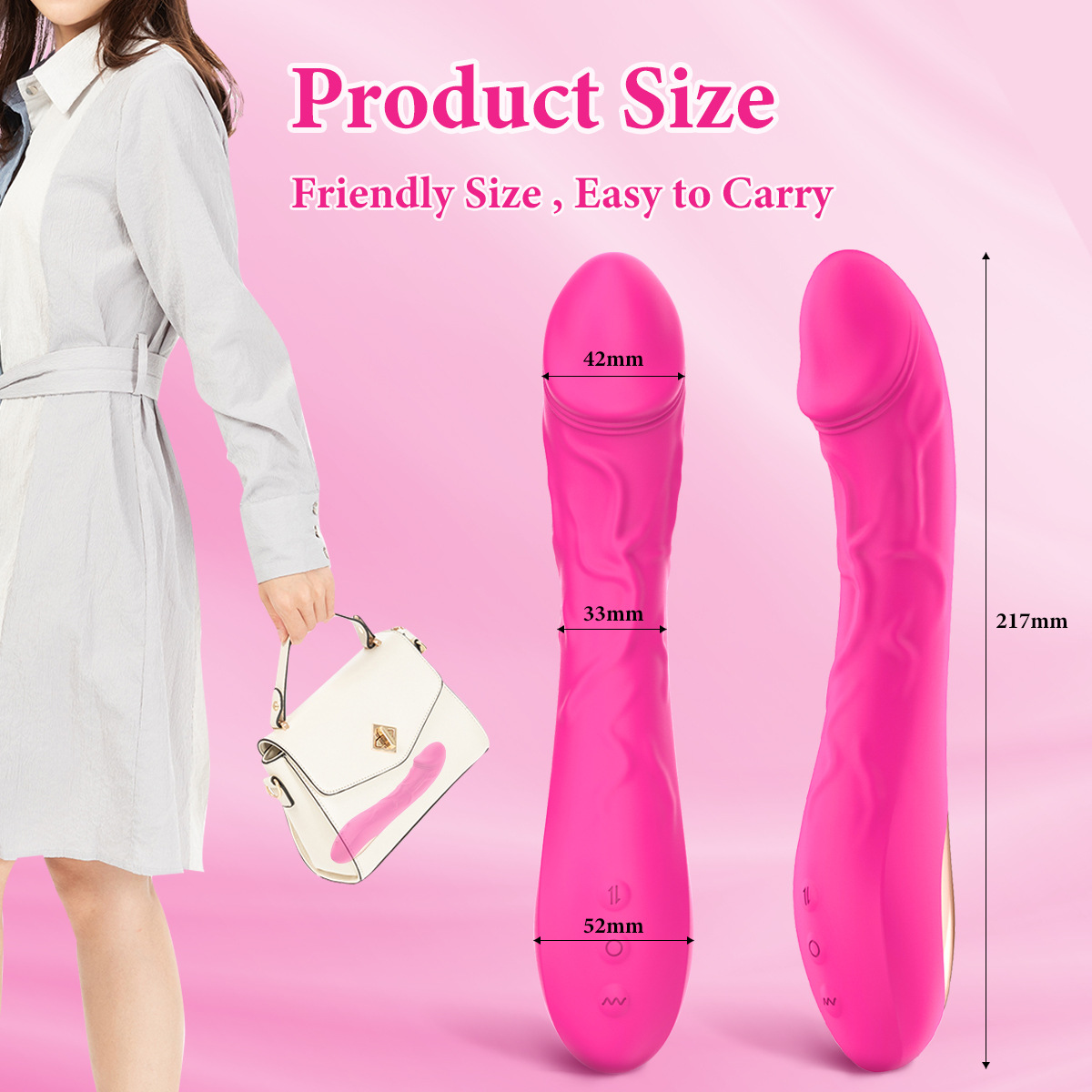 Artificial Electric Dildo Vibrator For Women Retractable Toy_voghion.com