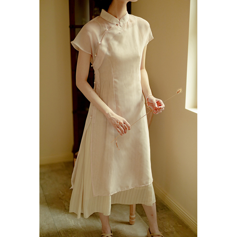 2571+2670 "painted window screen" original retro artistic Chinese style Daily cheongsam