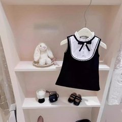 韓國童裝高定女童小香風禮服裙2024夏款生日演出表演背心公主裙