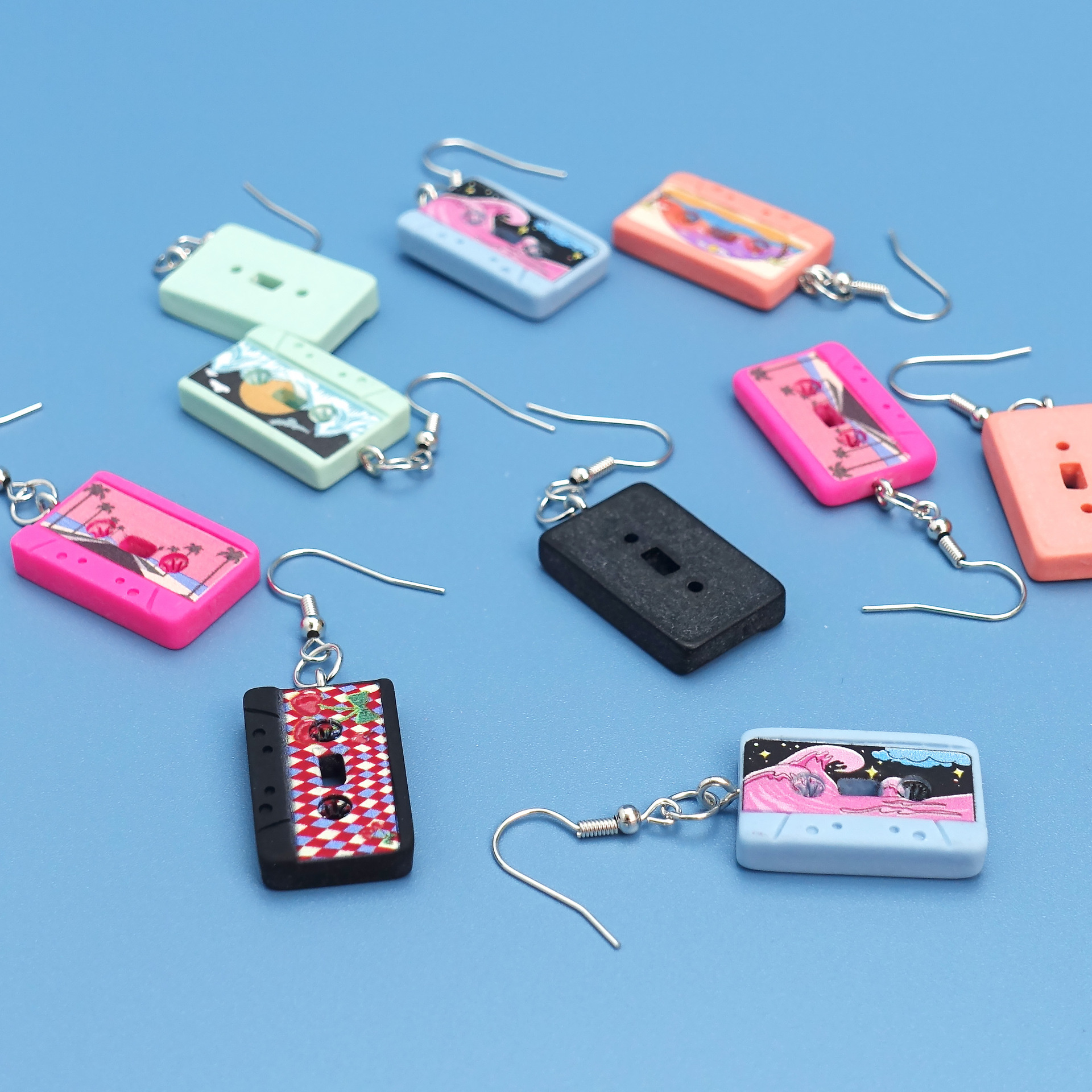 1 Paire Style Vintage Paysage Plastique Crochet D'oreille display picture 5