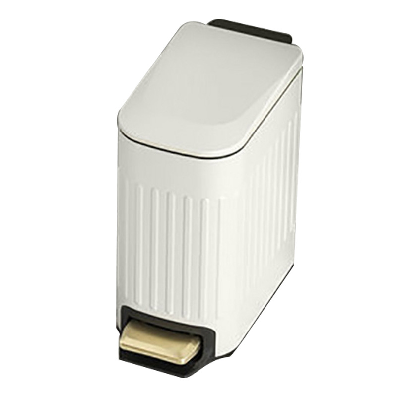 Rectangular de acero inoxidable basura sala cocina Oficina lujo simple pedal mudo lento gota papel cesta 6L