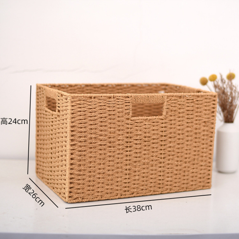 armario doméstico cajón caja de almacenamiento canasta de tela de caña snack juguetes caja de acabado de artículos canasta de tela image 10