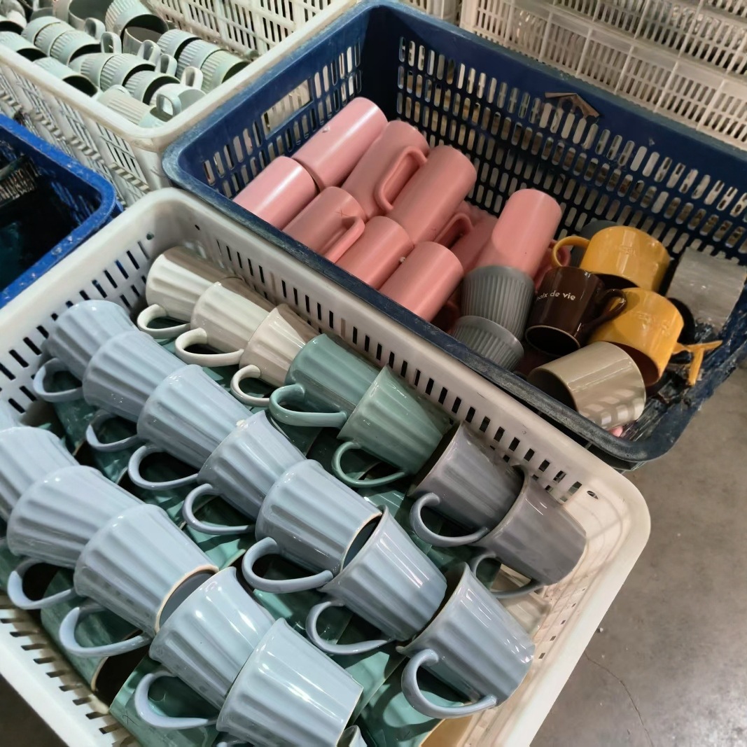 Cream Ceramic Breakfast Mug Stylish Simple Coffee Cup_voghion.com