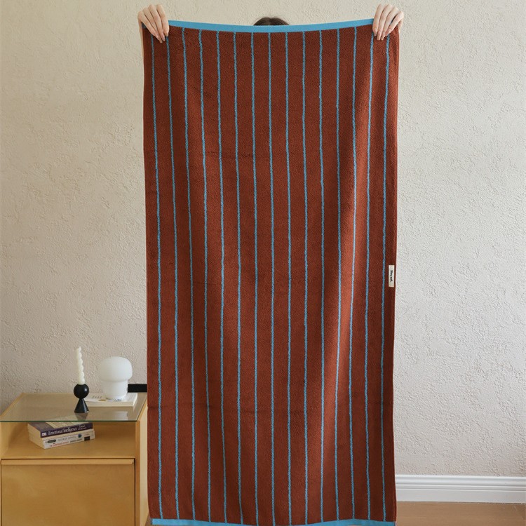INS Vintage Streifen-Waschlappen aus gekämmter Baumwolle, weich, saugfähig, Klasse A, flauschig, farblich abgesetzt_voghion.com