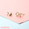 Earrings, golden small goods, silver needle, simple and elegant design, internet celebrity
