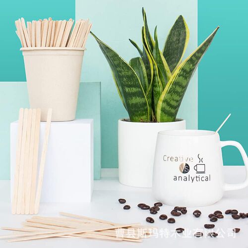 Wooden coffee stirrer beverage mixer, milk tea jam stirrer, solid wood honey milk stirrer
