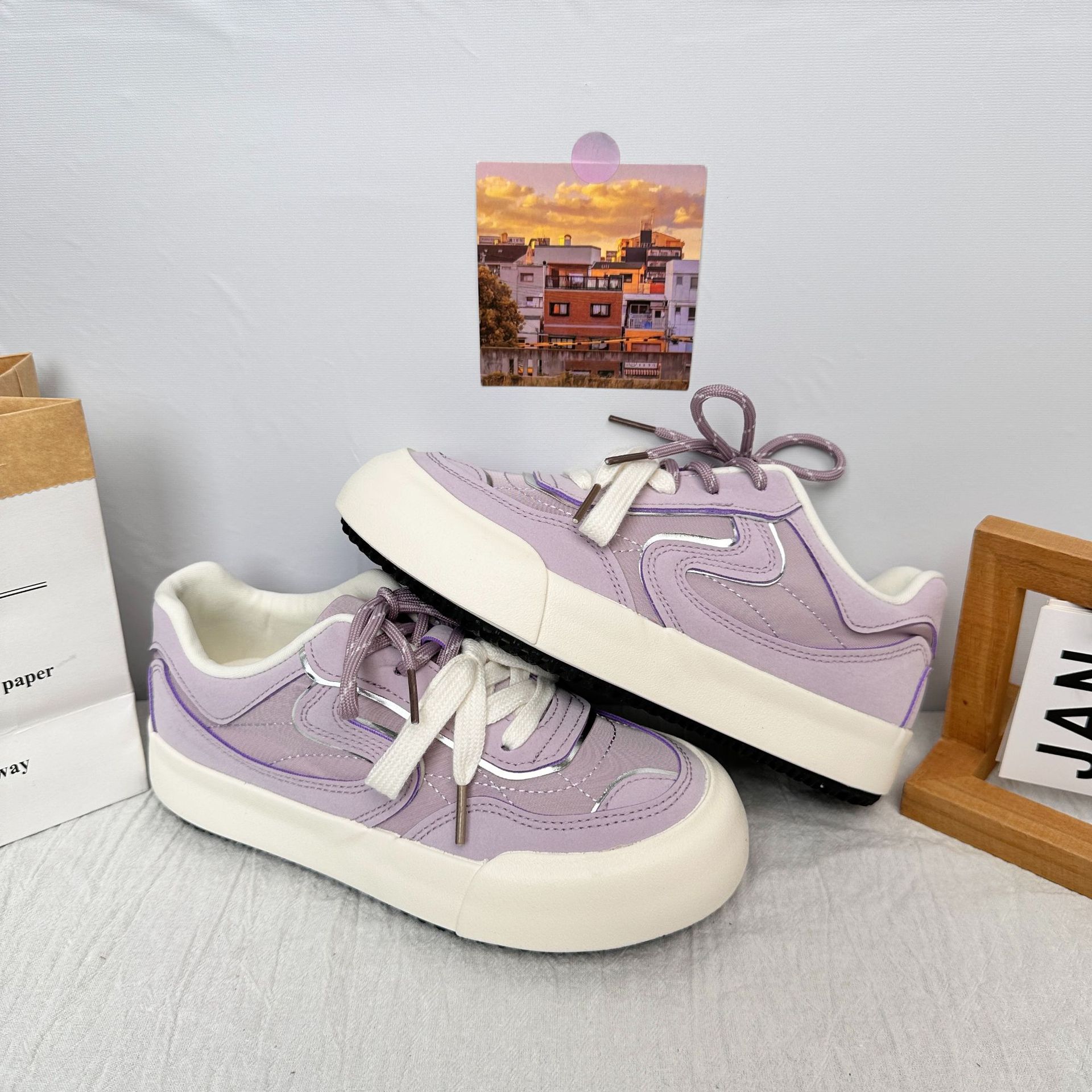 6636 plantillas de látex/zapatos de entrenamiento alemanes de suela gruesa retro zapatos de mujer 2025 nuevos zapatos casuales pequeños zapatos blancos zapatillas de deporte image 10