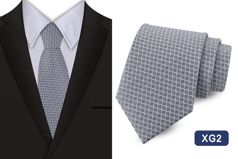 Tie Classification Men's Solid Color Plaid Business Jacquard Polyester Tie Wholesale