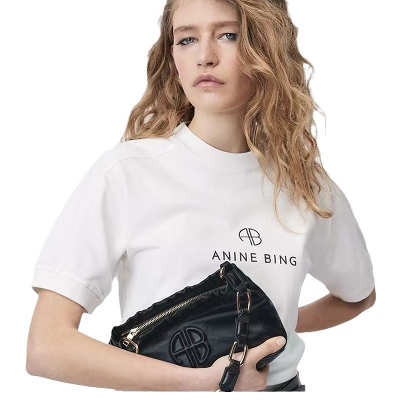 24夏の新型北米の大衆AB前印の経典のLOGOのアルファベットのプリントのつづり合わせの米の白い女性の半袖のtシャツ