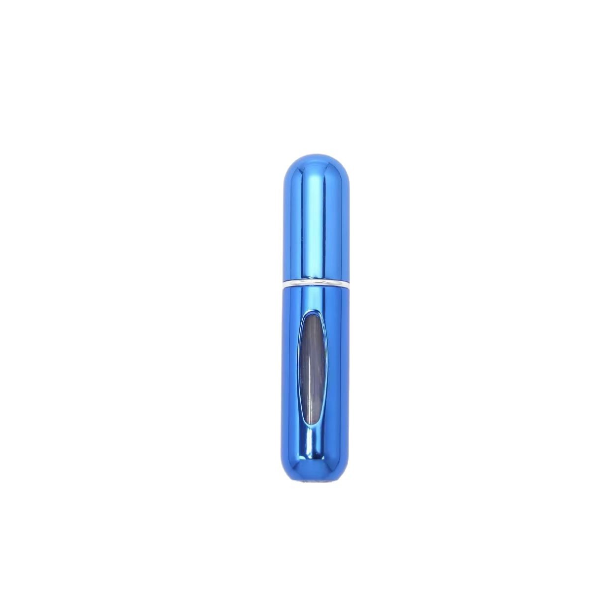Botella de perfume de 5ml en stock, botella de spray recargable, botella de perfume de muestra de cosméticos de viaje portátil de aluminio