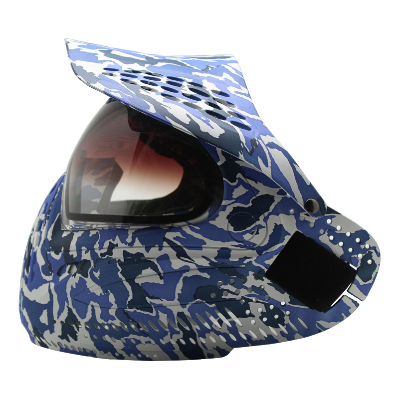 蓝色迷彩二代面罩 厂家批发CS面具训练面罩airsoft 野战paintball