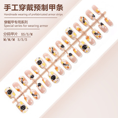 S268-超可爱短甲爆炸猫预制甲成品彩绘碎花穿戴甲ins风可拆卸甲片