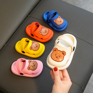 Children's Slippers Summer New Cute Bear Baby Girl Shoes Boys Soft Sole Non-Slip Home Bathroom Slippers