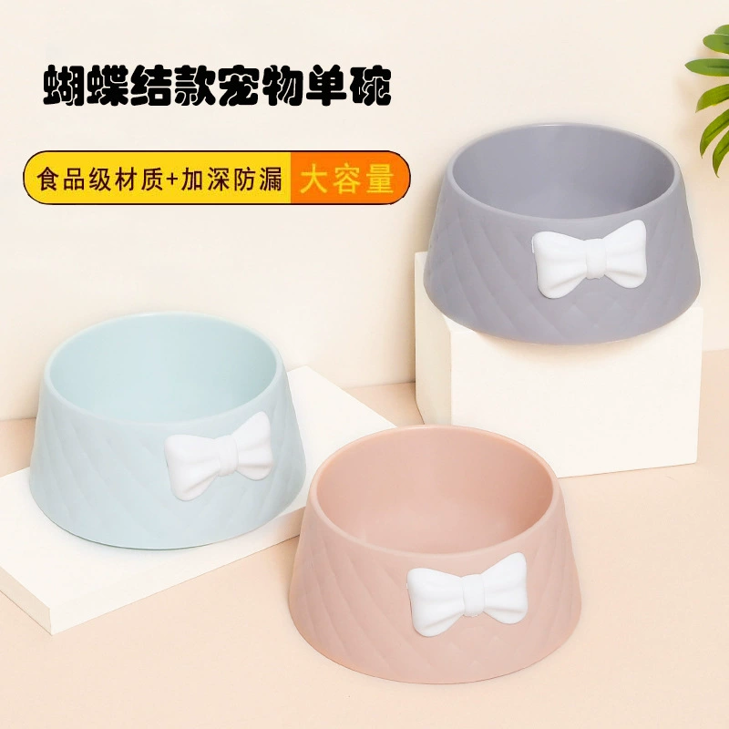 Товары для домашних животных цвет Макарон новый стиль лук ромбовидный узор дорожная миска для кошки углубление герметичная посуда для собак и кошек
