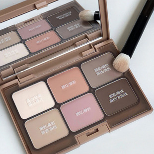 DIKALU plain dumb six-color eye shadow plate matte autumn and winter earth color native plate blush high-gloss one-piece