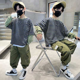 童装男童套装2025新款网红中大童春秋季男孩帅气休闲两件套潮代发