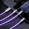 Universal Type-C Li Li Liquid charging line, dragging three streaming horse lights, colorful hair light, mobile data cable cross-border