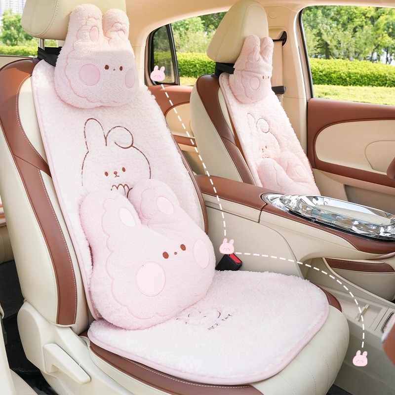 Cojín de invierno de peluche de cordero lindo conejo espeso universal invierno lindo cojín de asiento cálido