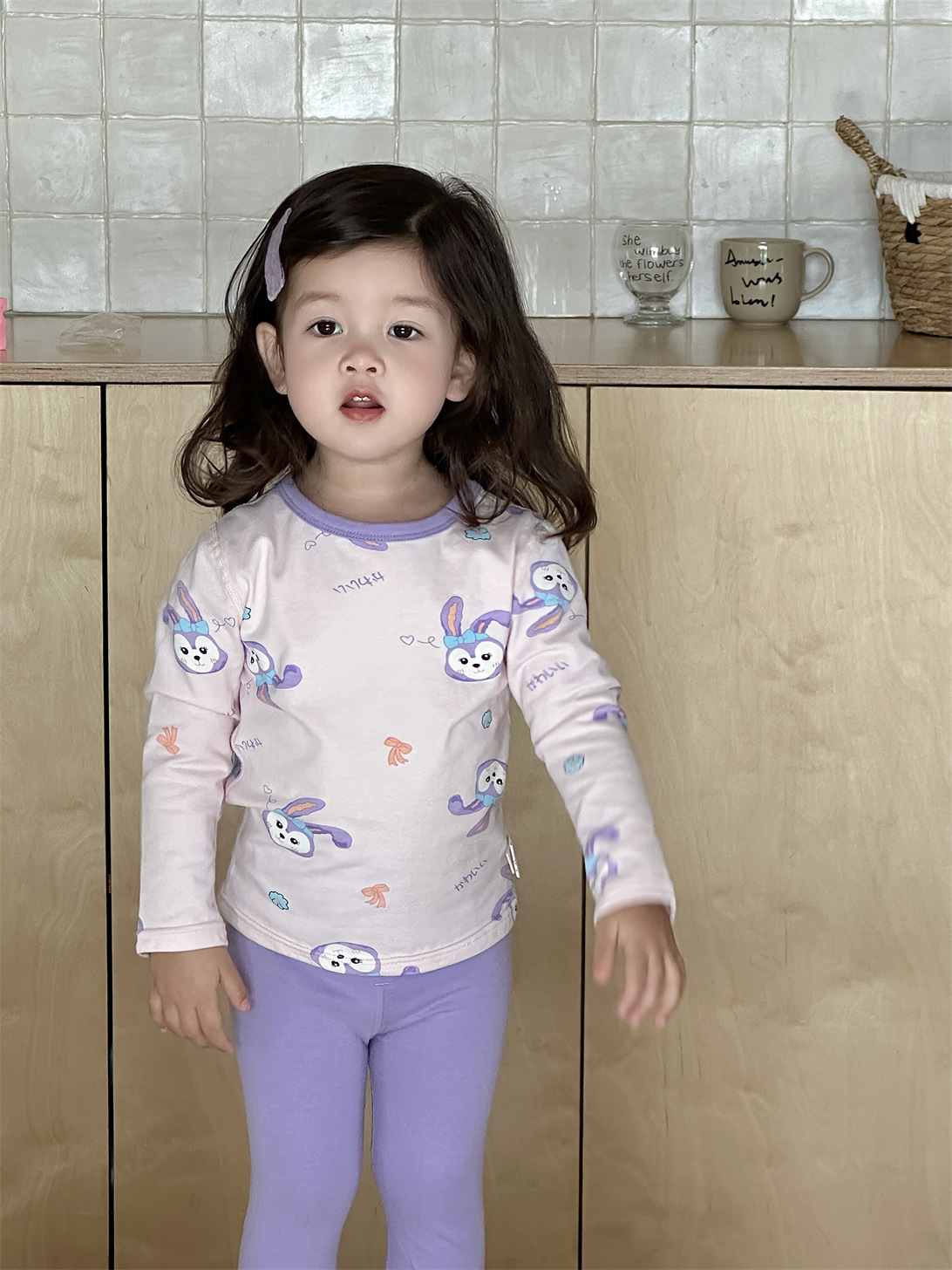 Pijamas infantiles de otoño conjunto de casa 2025 ropa de otoño ropa infantil coreana pijamas niñas ropa de hogar dos piezas