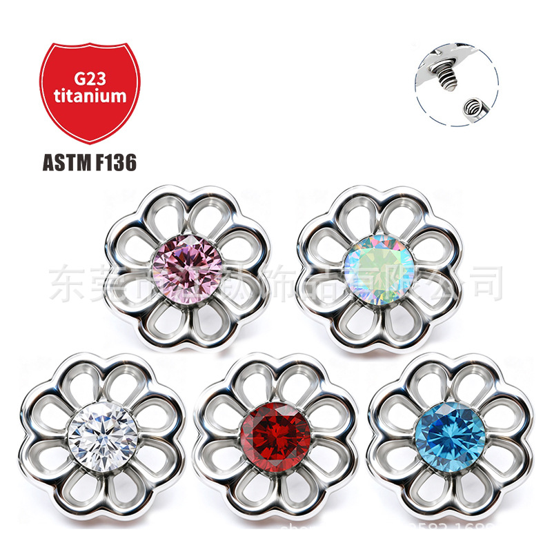 Pointed titanium steel lip stud product view