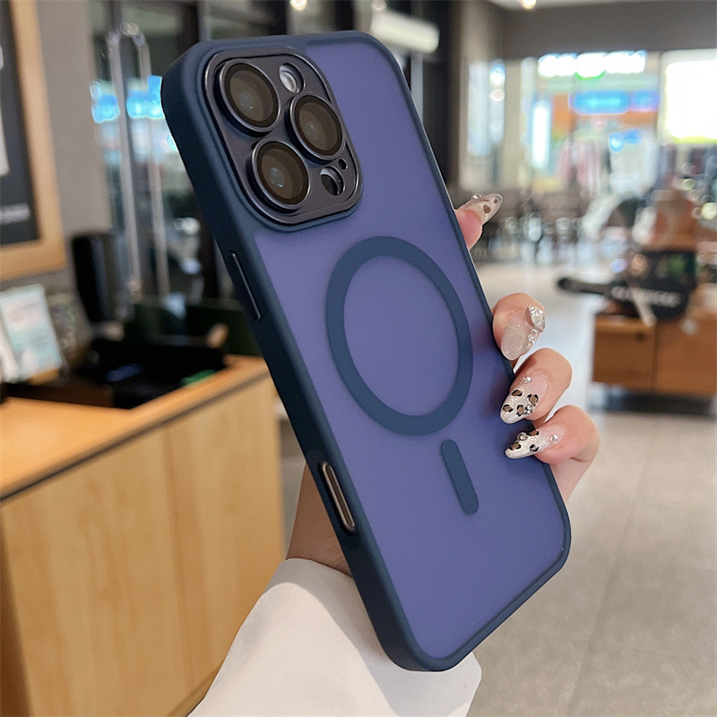 Yudun Sensación de piel magnética esmerilada para iPhone16ProMax Color sólido 15 Funda para teléfono móvil Apple 14 Hombres y mujeres 13 Nuevo