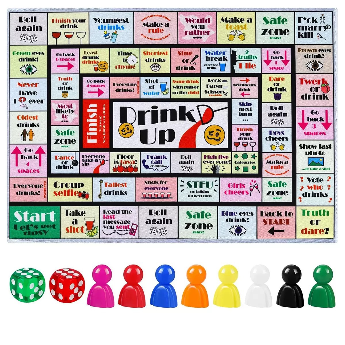 Transfronterizos Tipsy Land Party Board Game Juegos de mesa Beber divertidos Juegos de fiesta de solteros