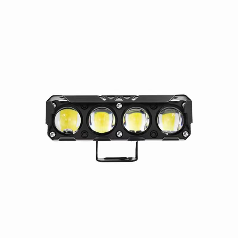 Motorcycle Spotlight Four-Eye Electric Vehicle Light Yellow and White Far and Near Light External Lens Car Led Headlight Paving Strong Light