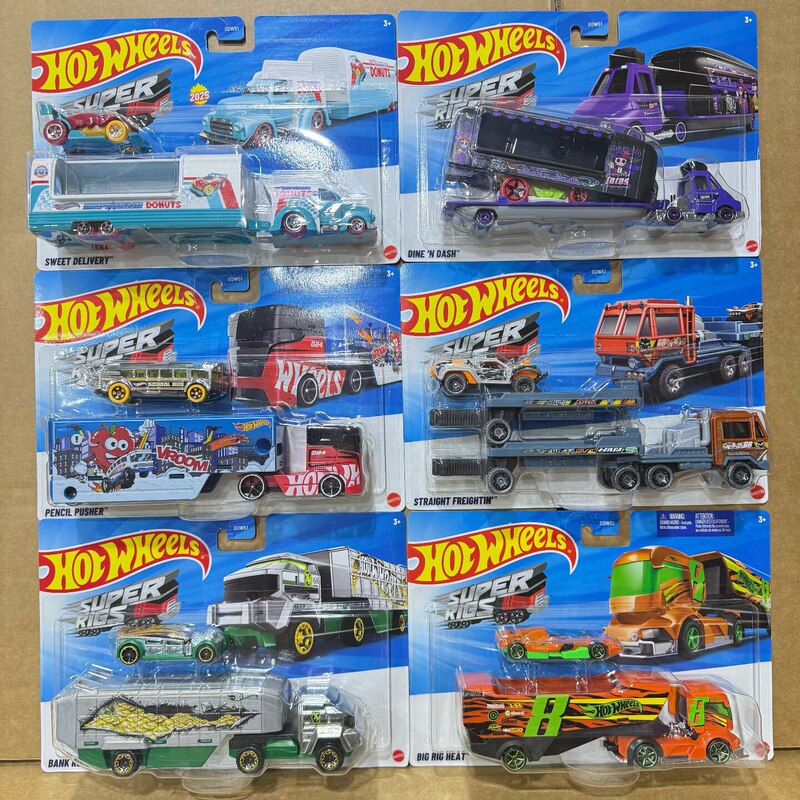Hot Wheels Track Transporter Series Bfm60 Puka Small Sports Car Track Truck Model Boy Toy