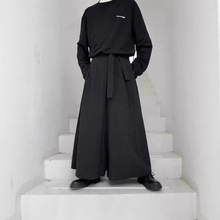 山本裙裤宽松古风裤裙不规则喇叭大码阔腿小众男生裙子休闲潮日系