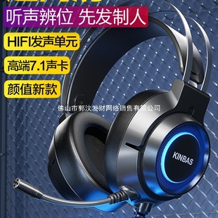 Wrangler Computer Headset Head-Mounted Wired Gaming E-Sports Dedicated 7.1 Headset USB with Microphone Two-In-One
