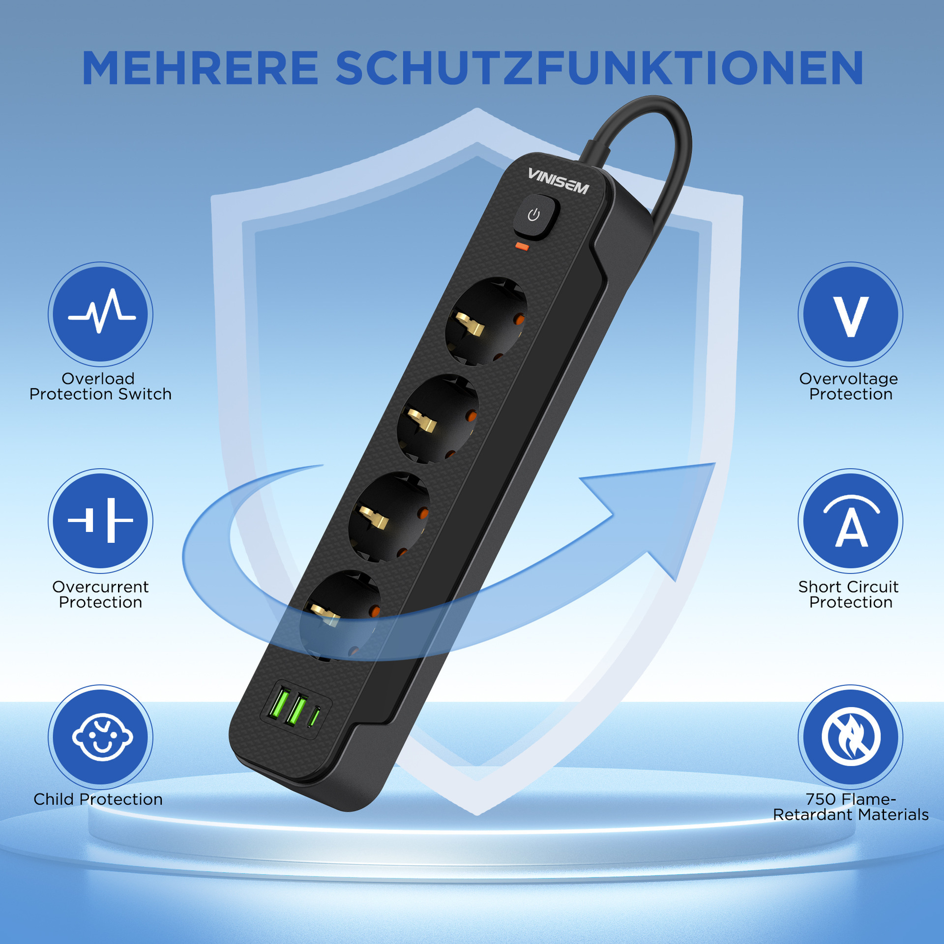 barra larga de una sola fila de 4 orificios con interruptor de línea de conexión