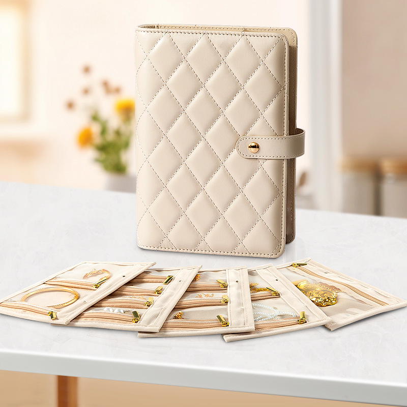 Cross-Border Light Luxury Jewelry Storage Bag, Waffle-Style Jewelry Storage Box, Gold Jewelry Compartmentalized Storage Bag Cross-Border Light Luxury Jewelry Storage Bag, Waffle-Style Jewelry Storage Box, Gold Jewelry Compartmentalized Storage Bag