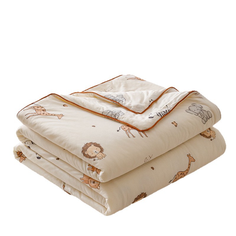 A級ベビー・マタニティグレード大豆繊維ニット綿夏用掛け布団、洗濯機で洗える夏用子供用薄掛け布団、ギフト用エアコン掛け布団