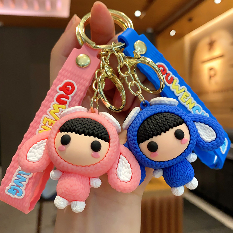 Cordero Minnie llaver adorable gato Dingdong estereoscópio muñeca de silicona colgante pareja bolsa de automóvil colgante regalo