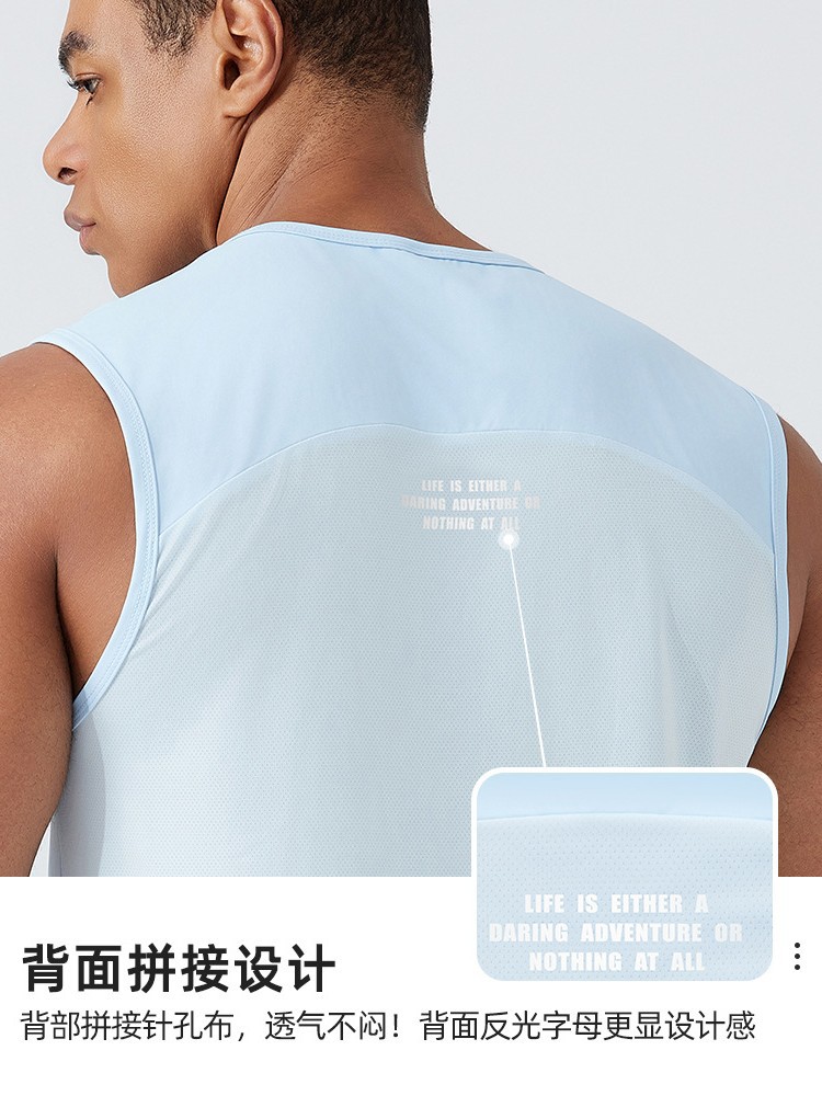 Verano transfronterizo nuevo chaleco de hombre rápido secado ventilador camiseta deportiva al aire libre de entrenamiento físico sin mangas fabricante de camisetas