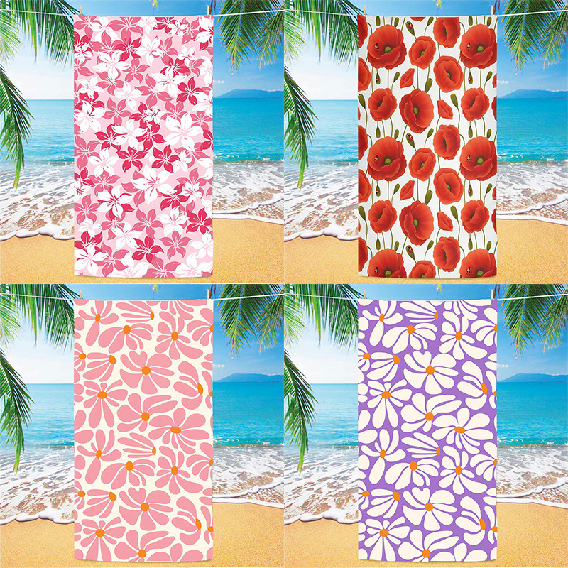 Large Beach Vacation Sun Protection Shawl, Cross-Border Beach Towel That Doesn'T Stick to Sand, Ultra-Fine Fiber Printed Beach Towel, Custom-Made Large Beach Vacation Sun Protection Shawl, Cross-Border Beach Towel That Doesn'T Stick to Sand, Ultra-Fine Fiber Printed Beach Towel, Custom-Made
