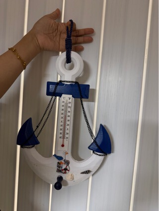 Free Shipping Mediterranean Style Anchor Thermometer Decoration Pendant Ocean Style Kidsren's Room Entrance Wall Decoration