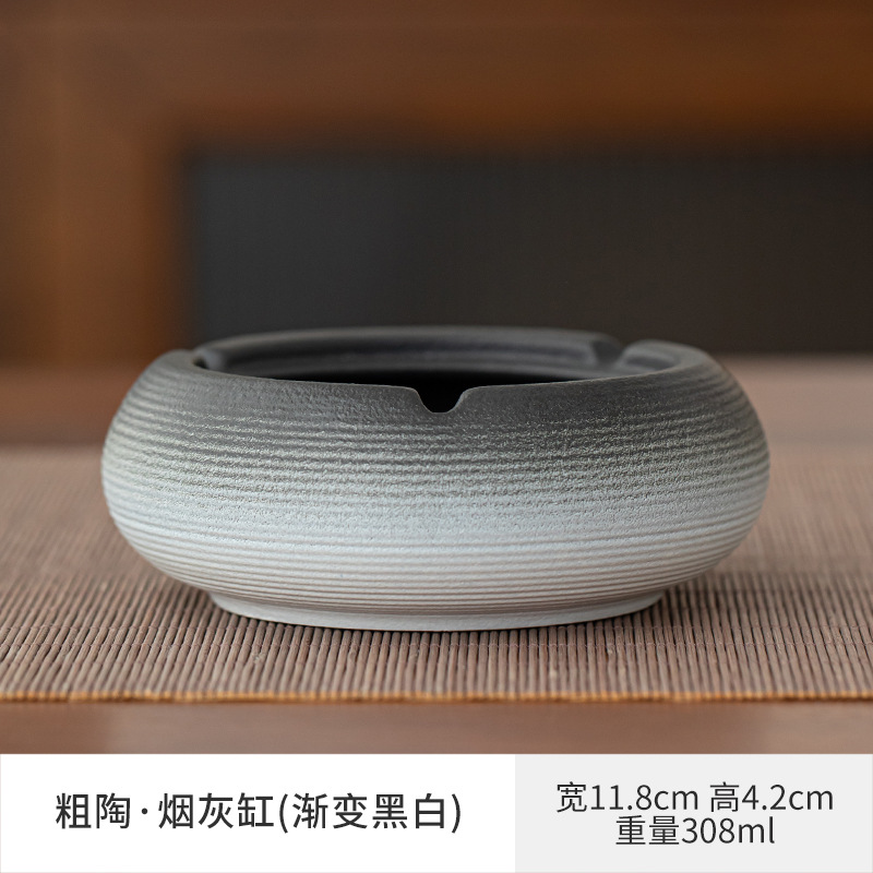 Cenicero de cerámica de gran tamaño, personalidad creativa, hogar retro estilo chino, sala de estar de lujo ligera, cenicero de tendencia de oficina