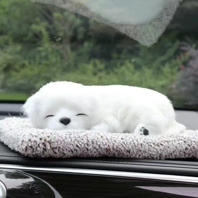Car ornaments: Simulated Dog Decoration Car Interior - can-call-money-large-white-labrador