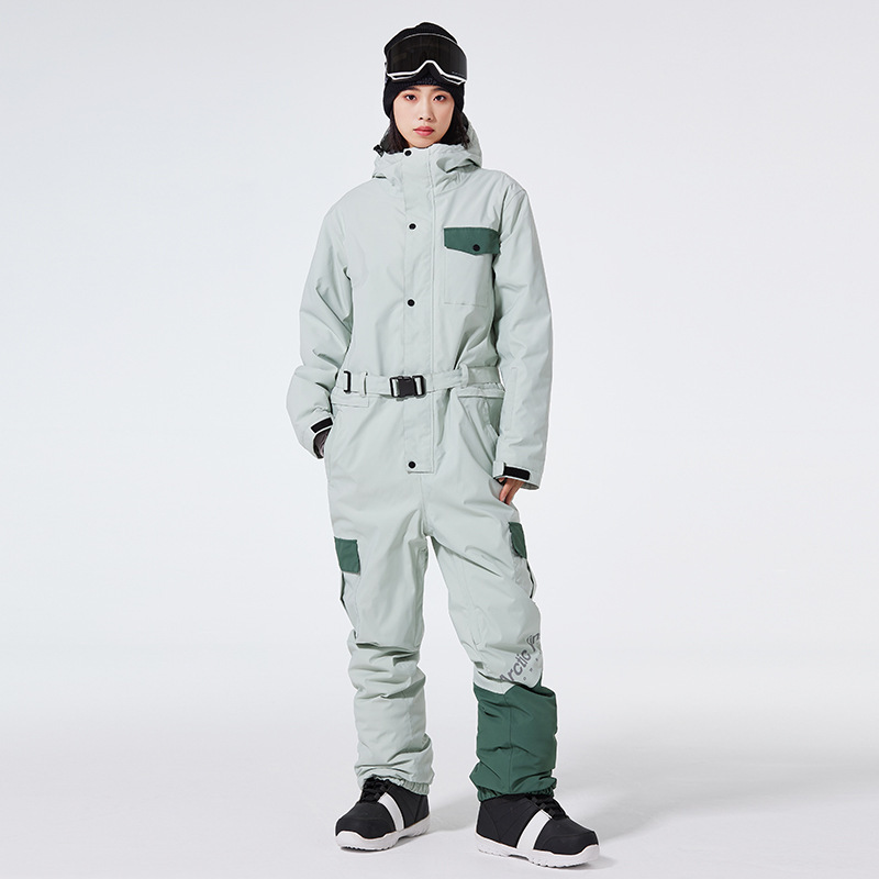 One-Piece Ski Suits for Men and Women, Winter Outdoor Waterproof and Warm Ski Suits, Single-Board and Double-Board Ski Suits, European and American Cross-Border